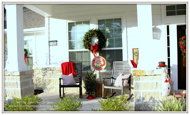 Farmhouse Christmas Porch-Rocking Chairs-Suburban Farmhouse-From My Front Porch To Yours
