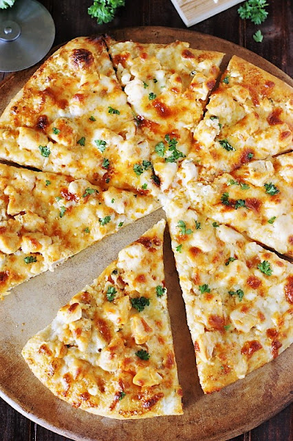 Buffalo Chicken Pizza with Blue Cheese Sauce Image