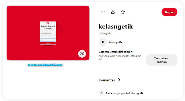 Cara Membuat Pin di Pinterest