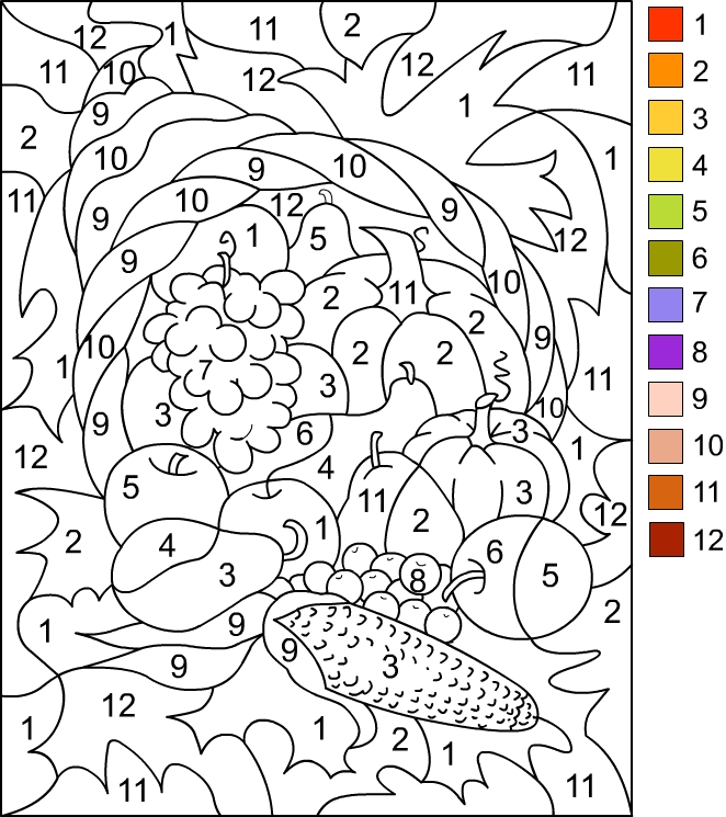 color by number coloring page