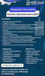 Vaga de Auxiliar Administrativo (RH) em Olinda/PE
