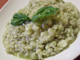 Rice with broad bean and “genovese sauce” 