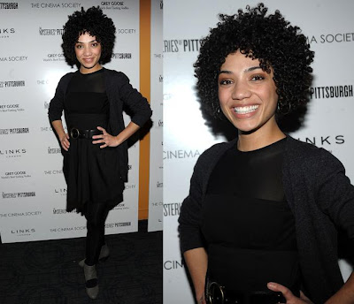 Jasika Nicole She's obsessed with grey shoes and black tights 