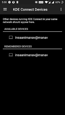 Android Interface of KDE Connect