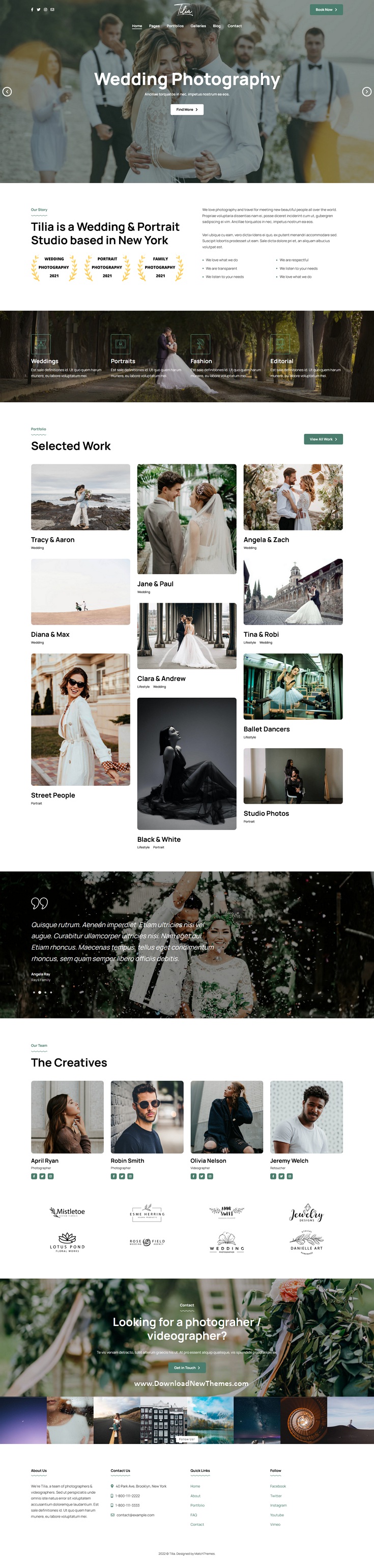 Tilia - Wedding Photography Portfolio Bootstrap Template Review
