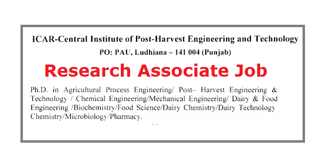 Research Associate Salary Rs. 40, 000/- + HRA  Job