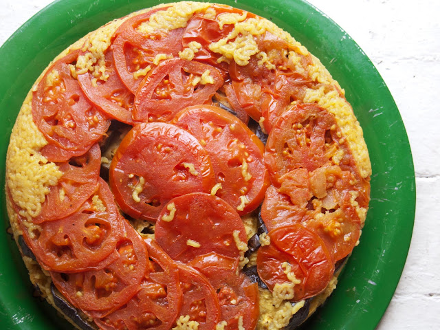 Vegetarian Maqluba (Rice Layered With Tomatoes, Eggplant, and Cauliflower)