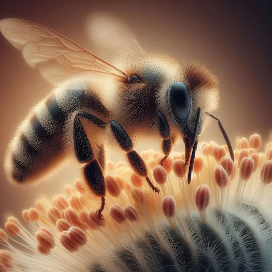 abeja polinizando una flor