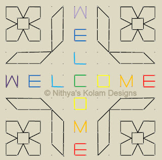 5 Welcome kolam Dots 14 x 14