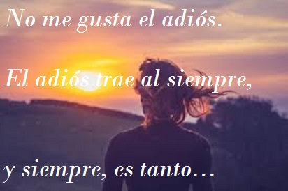 No me gusta el adiós...
