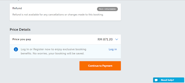 Payment for flight booking