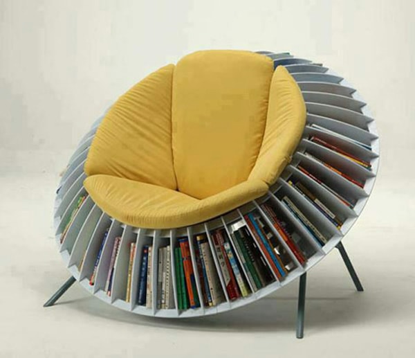 Desain rak buku kursi bunga matahari