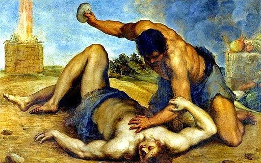 Cain killed Abel because of hate and jealousy. Paintwork by Gennaro Cucciniello