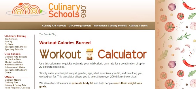 Makanan, Senaman dan Kalori di Culinary Schools