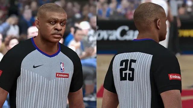 NBA 2K24 Real Referee Uniform with Emirates Sponsor Patch