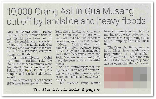 Getting hit harder by the day - Keratan akhbar The Star 27 December 2023