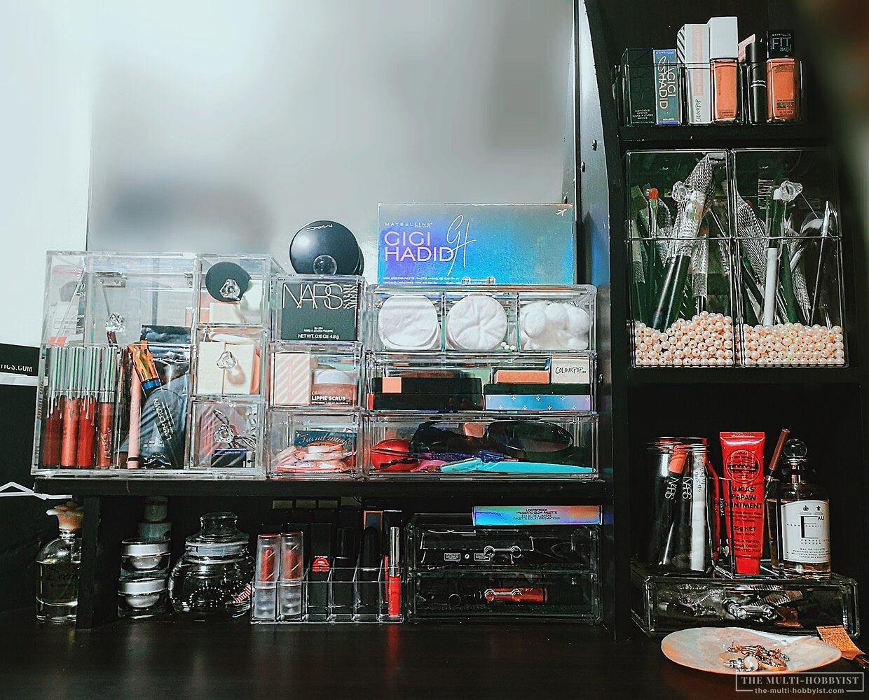 My Simple Vanity Table Set Up Featuring Acrylic Makeup Organizers The Multi Hobbyist