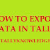 How to Export Data from Tally?