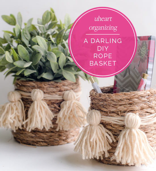 IHeart Organizing: UHeart Organizing: A Darling DIY Rope Basket