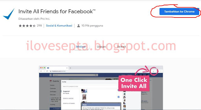 Extensions invite all Facebook friends to click