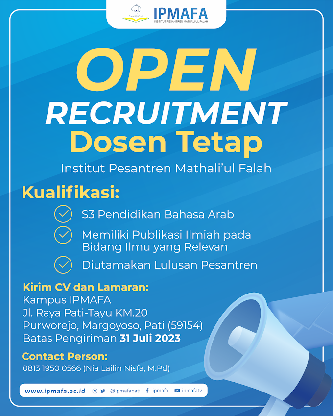 Open Recruitment Dosen Tetap IPMAFA