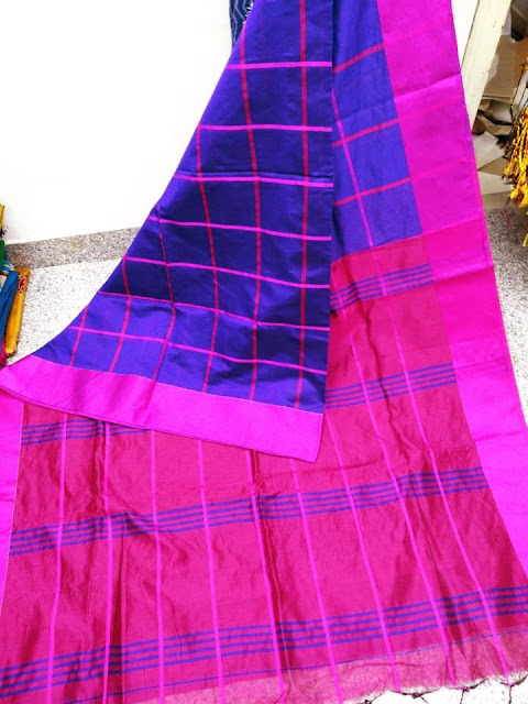 Cotton Silk Check Saree 