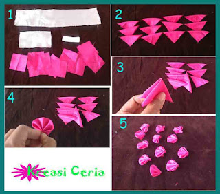 Tutorial cara membuat bando cantik dari kain perca satin