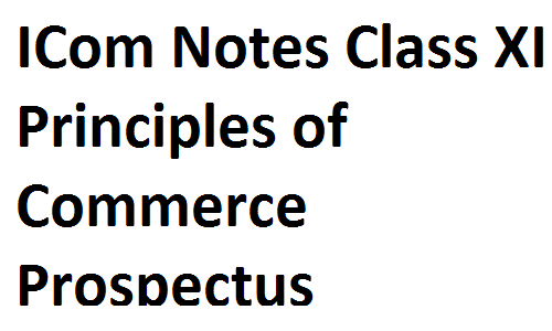 ICom Notes Class XI Principles of Commerce Prospectus fsc notes