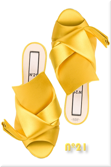 ♦Nº21 yellow knot detailed mules #Nº21 #gucci #shoes #yellow #pantone #brilliantluxury