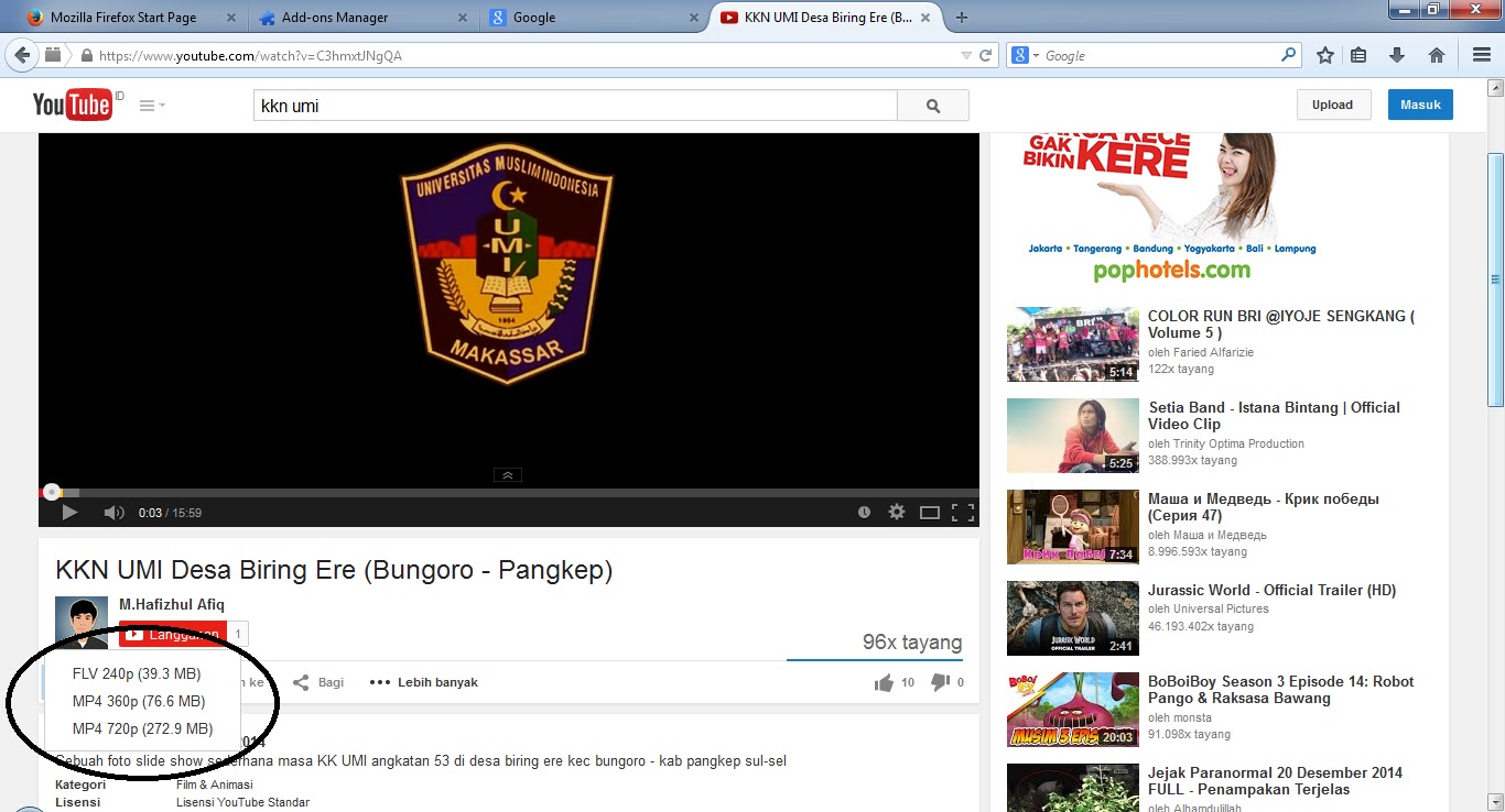  Dari sekian usang kesudahannya blog ini aku updata kembali Cara download video youtube di mozilla firefox