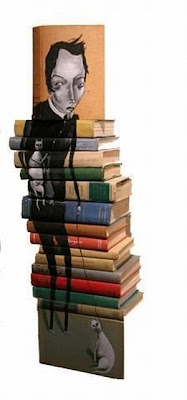 Stacked Book Portraits by Mike Stilkey