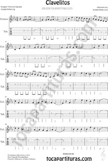 Guitarra Tablatura de Clavelitos Tab Sheet Music for Guitar Music Scores