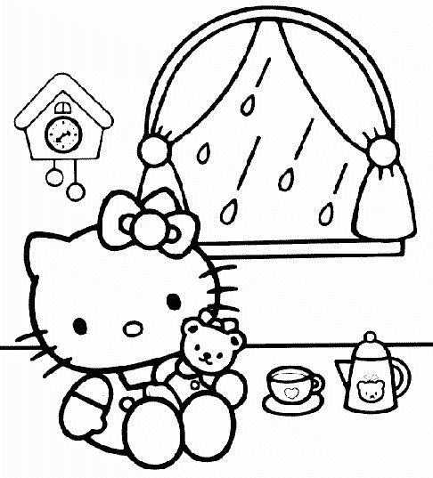 Hello Kitty Valentines Coloring Pages