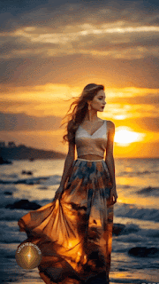 mulher andando na praia no por do sol O que é Bênção