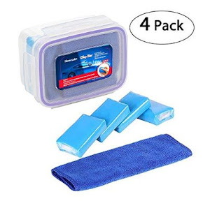 Homecube Car Clay Bars, 4pcs 100g Magic Clay Bar Auto Detailing Tools with Storage Box & Clean Towel for Vehicle care and washing