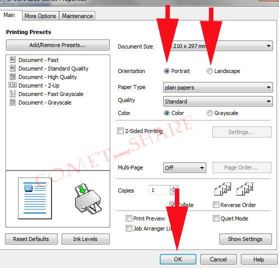 2 Cara Merubah Posisi Kertas Potrait Atau Lansdcape Di Printer Epson