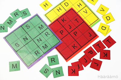 Vokaali-, konsonantti-, numero- ja muotosudoku (pdf)