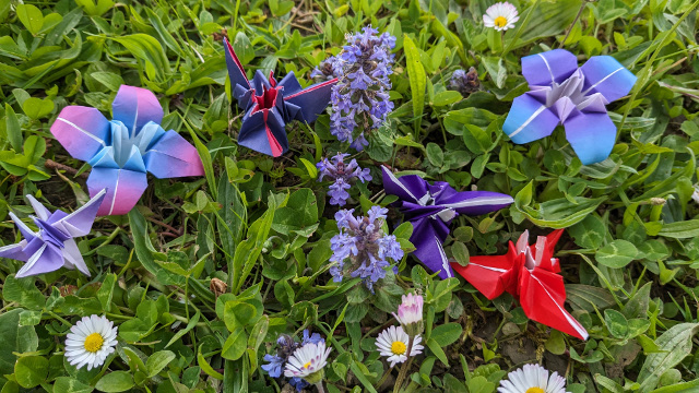 Fleurs en origami
