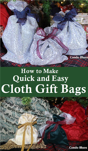 how to make quick and easy cloth gift wrap bags