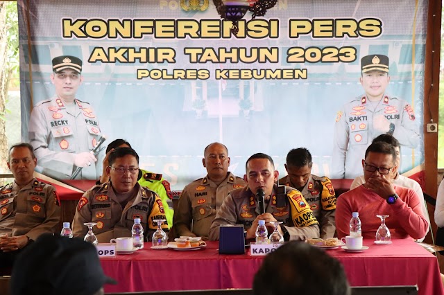 Konferensi Pers Akhir Tahun 2023 Polres Kebumen, Ini dia Catatan Kasus yang Menonjol