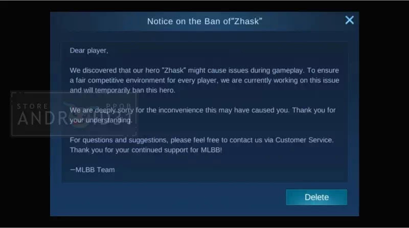 Moonton Announcement Zhask Mobile Legends Banned