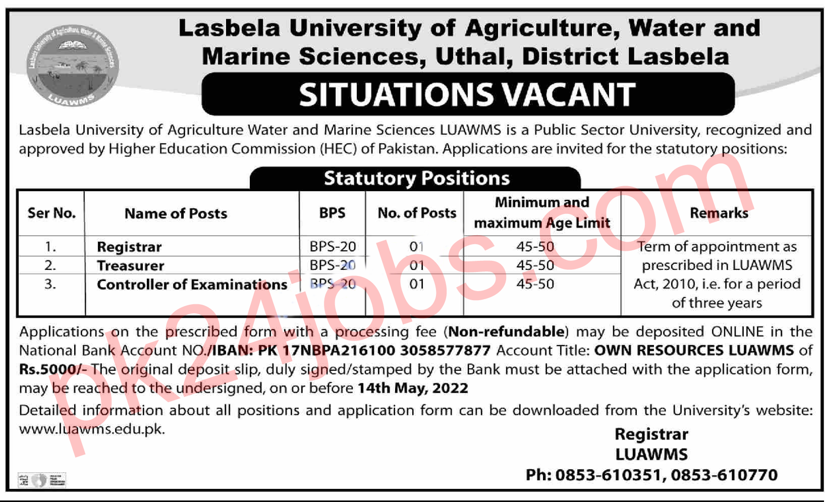 Lasbela University Jobs 2022 – Today Jobs 2022