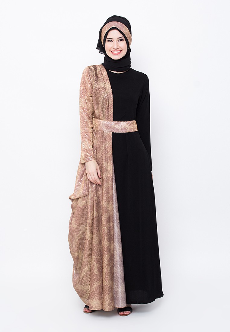 10 Model Baju  Muslim Batik  Kombinasi  Polos Inspirasi Para 