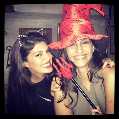 Jacqueline and Sonam's Impromptu Halloween costumes