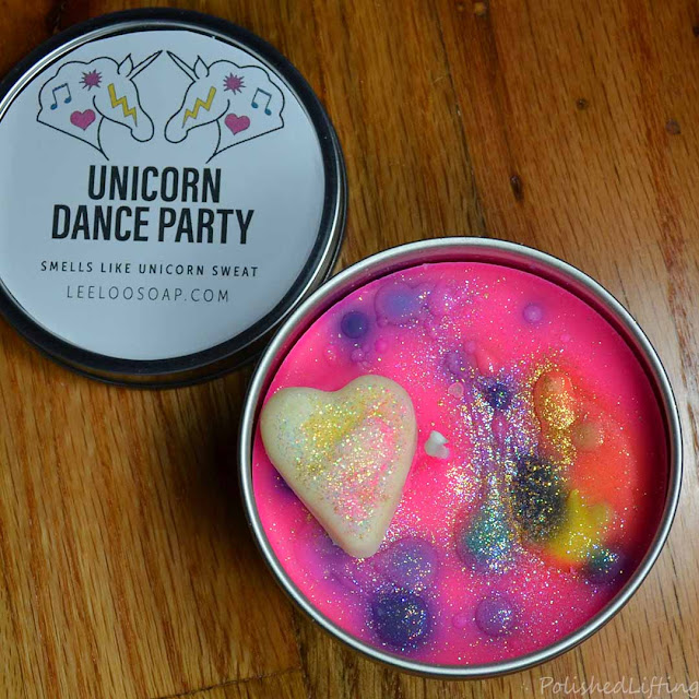 unicorn inspired soy candle