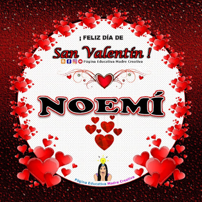 Feliz Día de San Valentín - Nombre Noemí