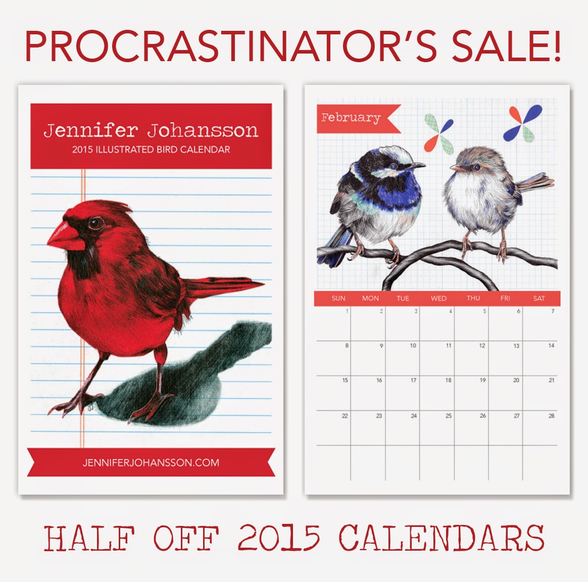 Half Off 2015 Bird Calendars - jenniferjohansson.etsy.com