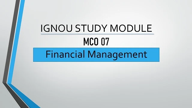 IGNOU M.com MCO 07 Previous Year Papers