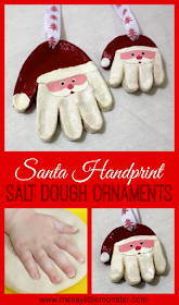 handmade santa claus salt dough christmas ornament