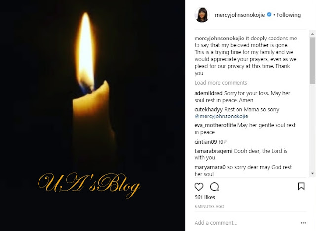 Oh No! Actress Mercy Johnson's Beloved Mother Is Dead